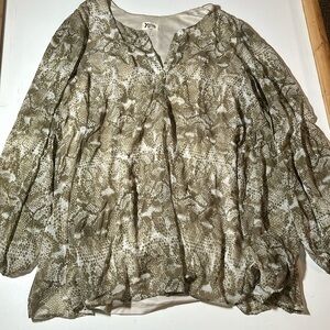 Mumu Reptile Print Oversized Long Sleeve Mini Dress Sz L K